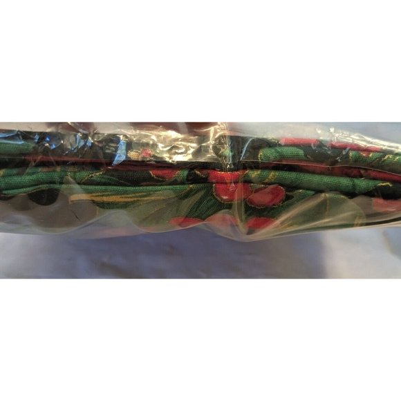 NOS Dayton Hudson Christmas Tablecloth Poinsettia Vtg 90s Holiday Retro 60 x 84 - Picture 10 of 16